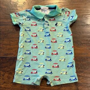 The Beaufort Bonnet Company Green Golf Cart Toddler Romper